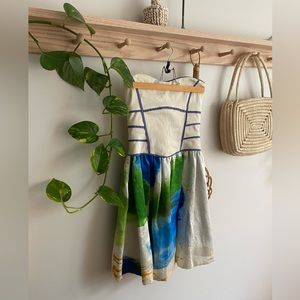 Size 0 vintage dress painted by elephants, by brand Prophetik Jeff Garner